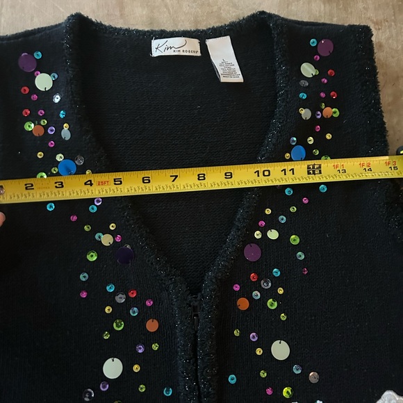 Kim Rogers Black Holiday Sweater Vest - Picture 7 of 7